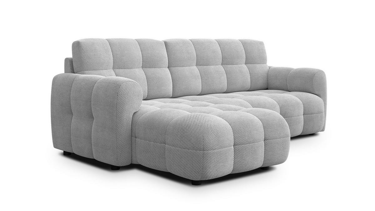 ECKSOFA MELLOW 3-Sitzer, hellgrau - Hellgrau/Schwarz, Holz/Textil (232/156cm) - Courtois Laville