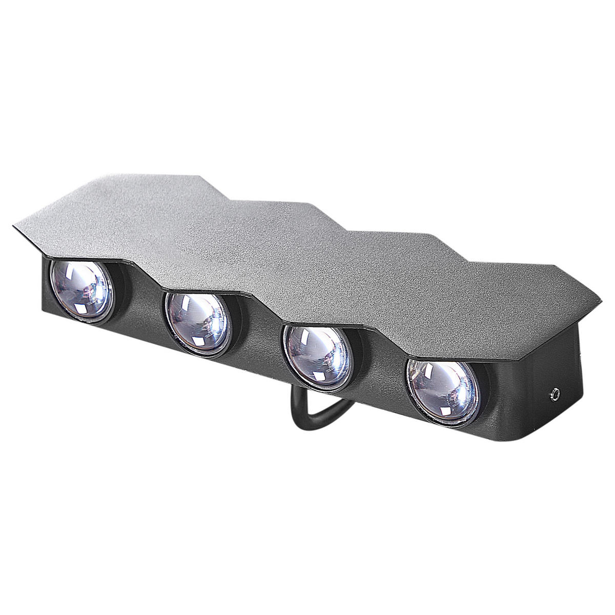 AUSSENWANDLEUCHTE 2er Set Schwarz Weldon - Schwarz, Metall (21/8/3cm) - Beliani