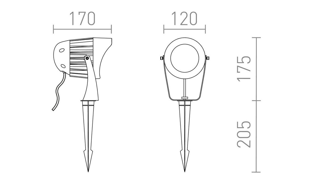 AUSSENLEUCHTE HAVANA Schwarz 20 W IP65 - Schwarz, Metall (15/15/30cm) - Rendl
