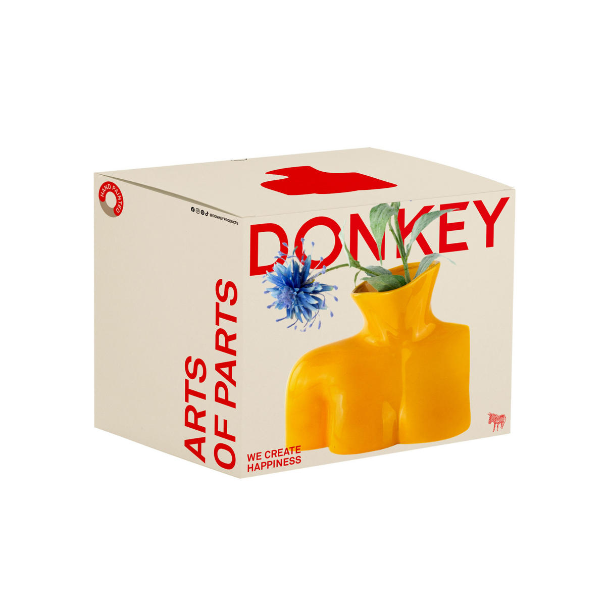 BLUMENVASE Arts of Parts Torso, Steingut, Gelb, 25 x 17 x 21 cm - Gelb, Keramik (21cm) - Donkey Products