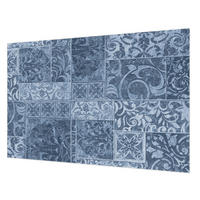 FOTOTAPETE 104x70 cm - Pflanzenornamente - Blau, Textil (104/70cm) - Wallfluent