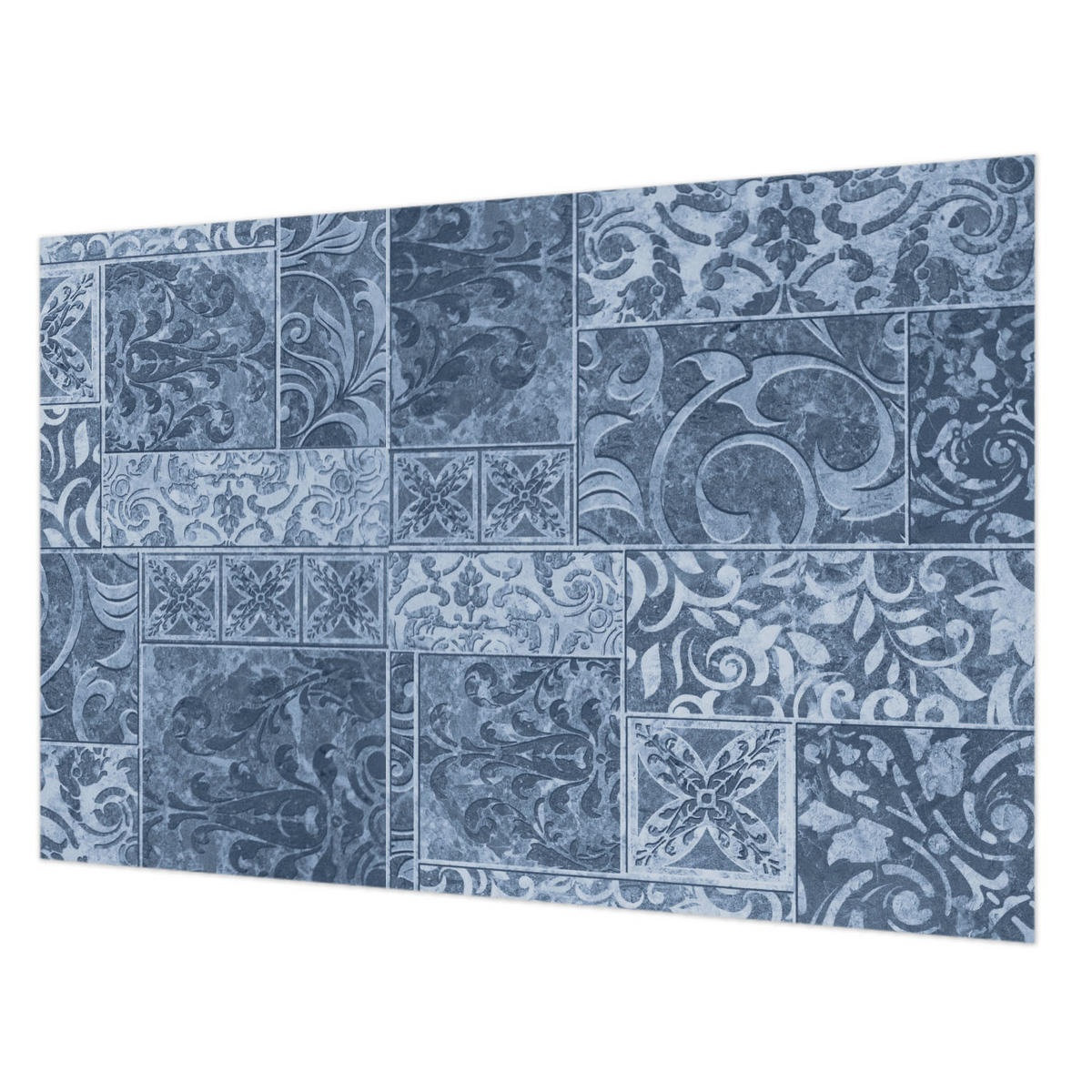 FOTOTAPETE 104x70 cm - Pflanzenornamente - Blau, Textil (104/70cm) - Wallfluent