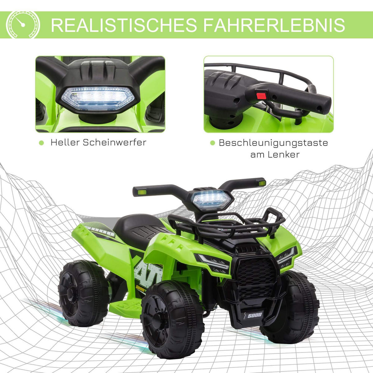 ELEKTRO-QUAD Cassandra Grün 66/44/42 cm - Grün, Kunststoff (42/66/44cm) - Jamb