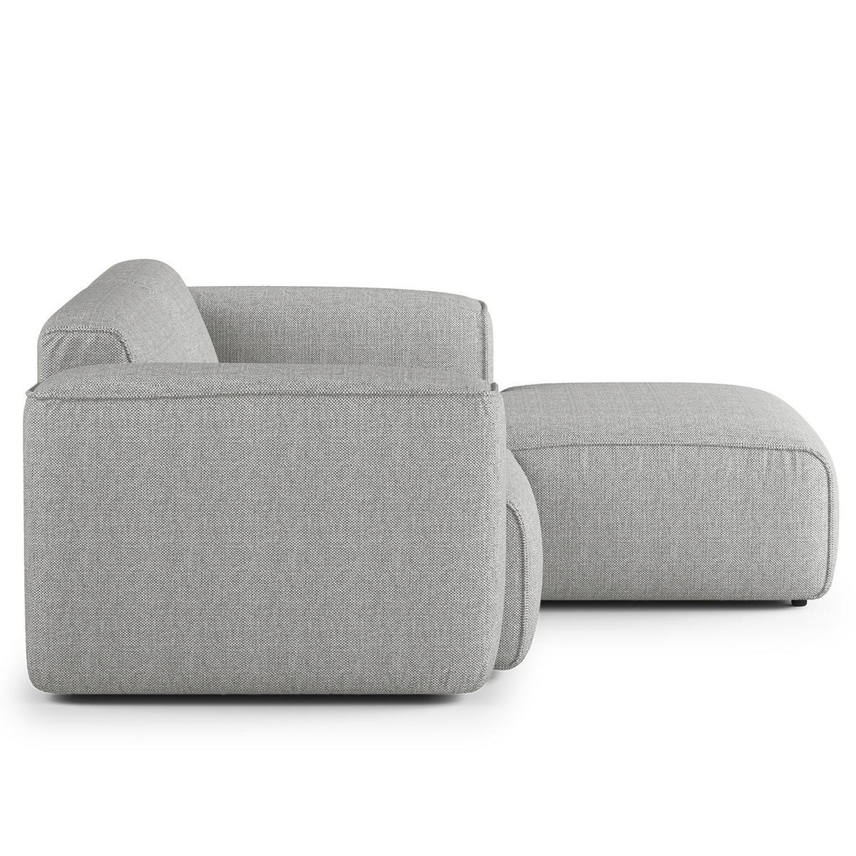 ECKSOFA mit XL-Longchair - Hellgrau/Schwarz, Kunststoff/Textil (260/171cm) - home24