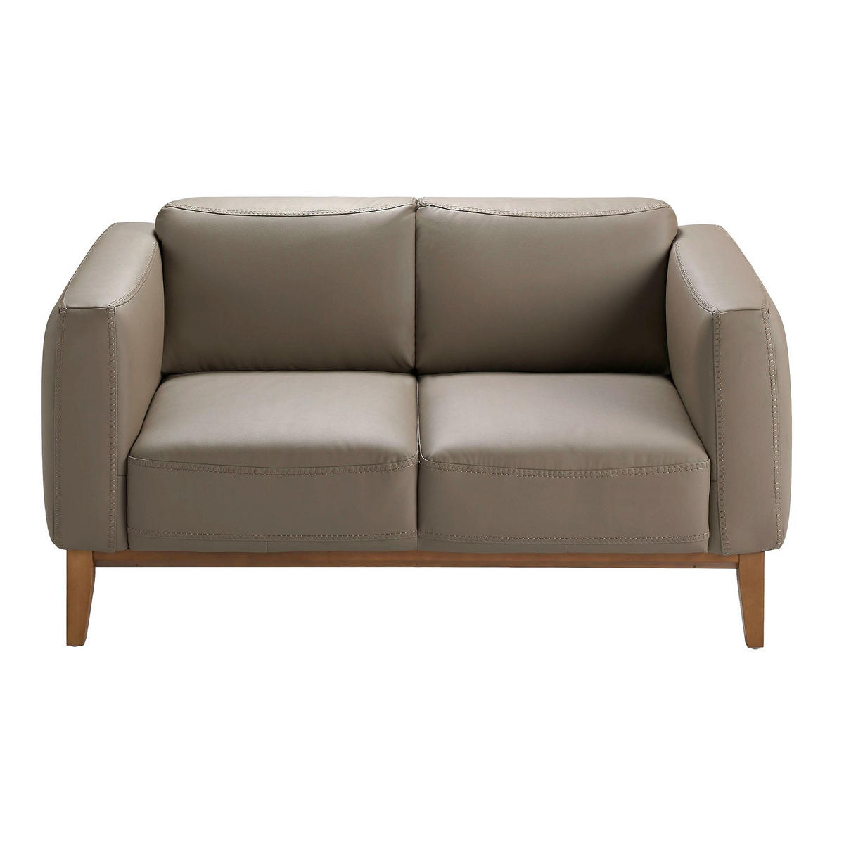 SOFA 2-Sitzer Nerz-Ledersofa 159/92/77 cm - Taupe/Walnussfarben, Leder (159/77/92cm) - ANGEL CERDA