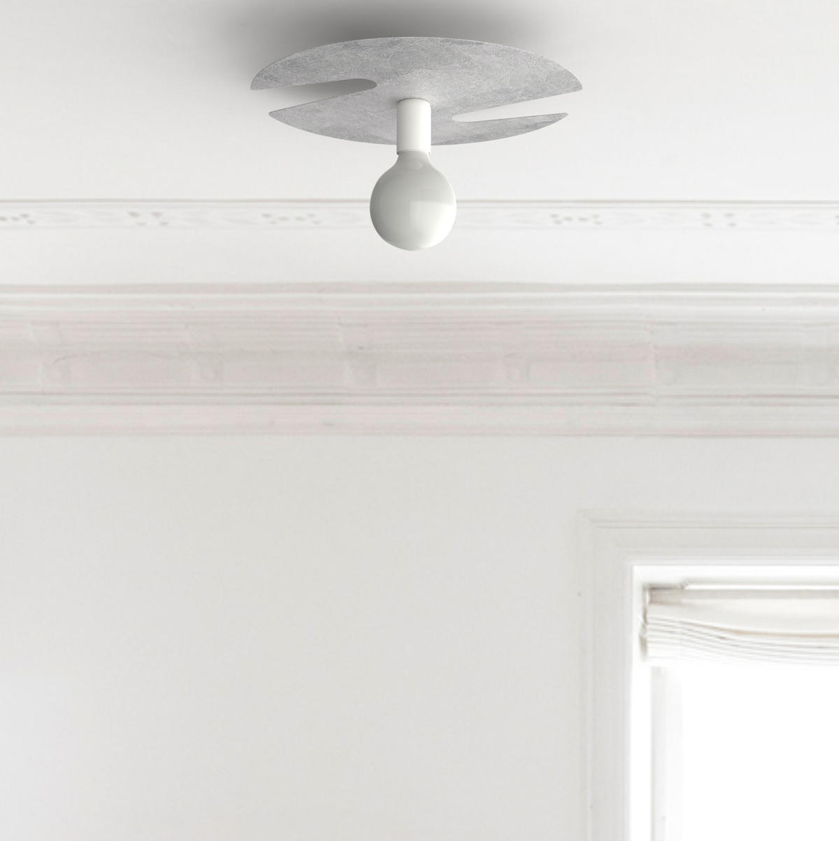 DECKENLEUCHTE - Silberfarben, Metall (40/40/6cm) - Lumicom