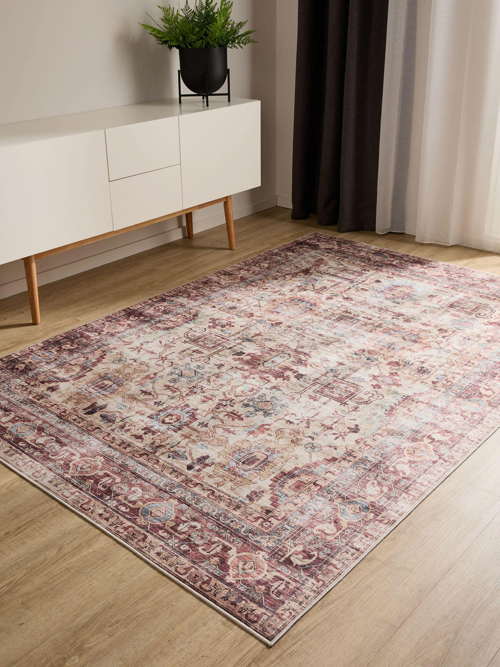 VINTAGE-TEPPICH George waschbar 140x200 cm - Pink/Multicolor, Kunststoff (140/200cm) - benuta