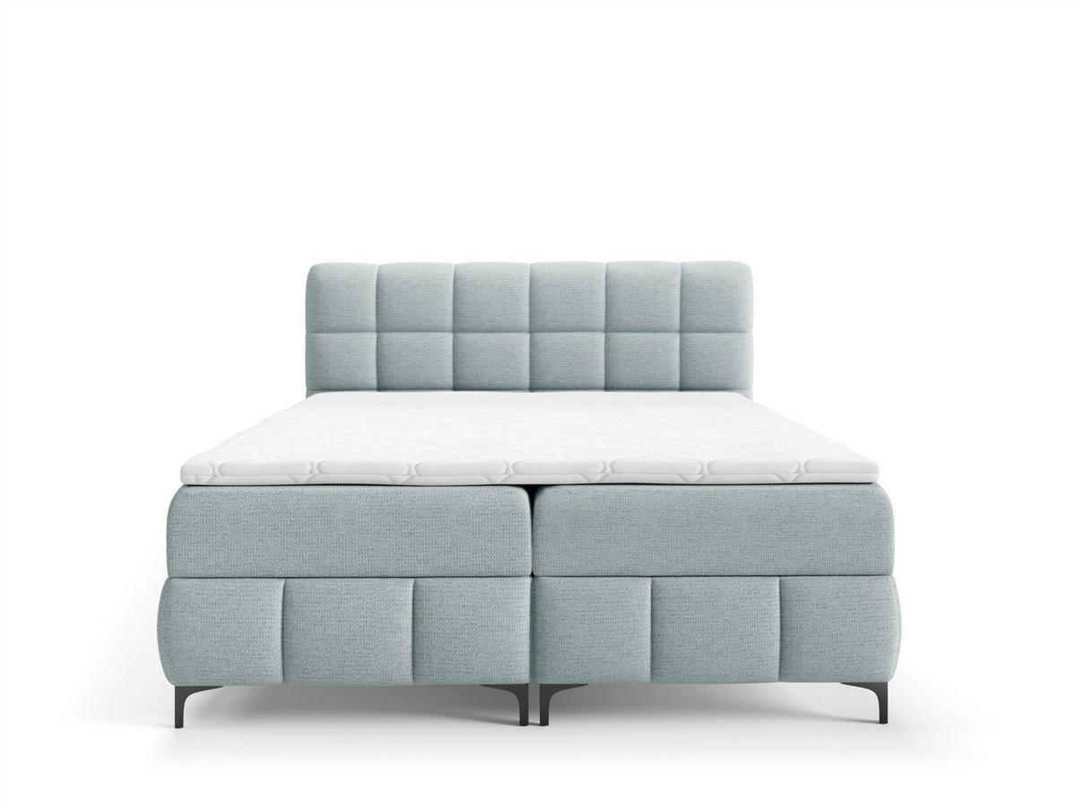 BOXBETT Sophie In Aragon - Hellblau, Holzwerkstoff/Textil (180/200cm) - Fun Möbel