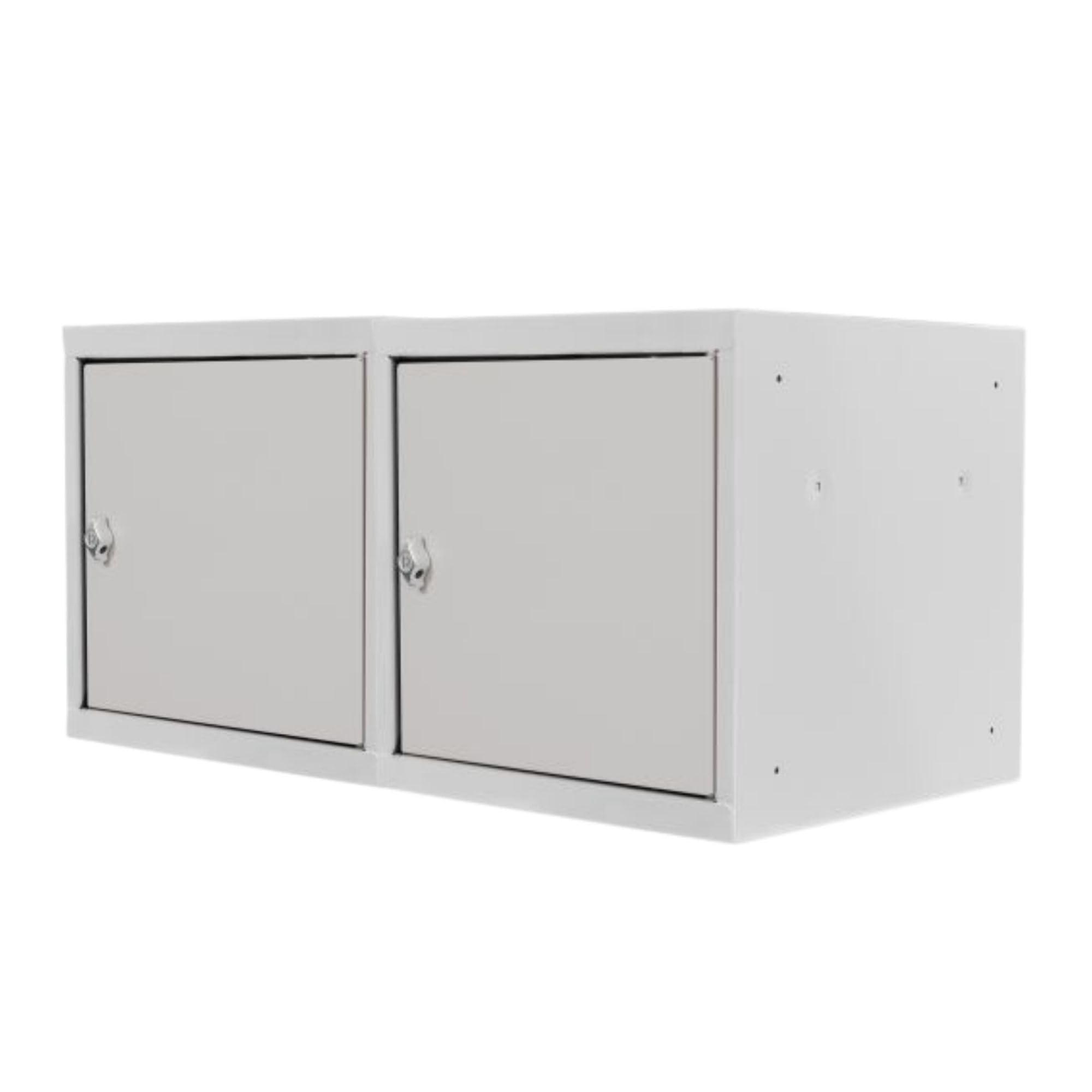 SCHLIESSFACHWÜRFEL 2x Blocky mit Drehriegelschloss für Vorhängeschloss 40x40x40cm Lichtgrau - Grau, Metall (40/40/40cm) - PROREGAL