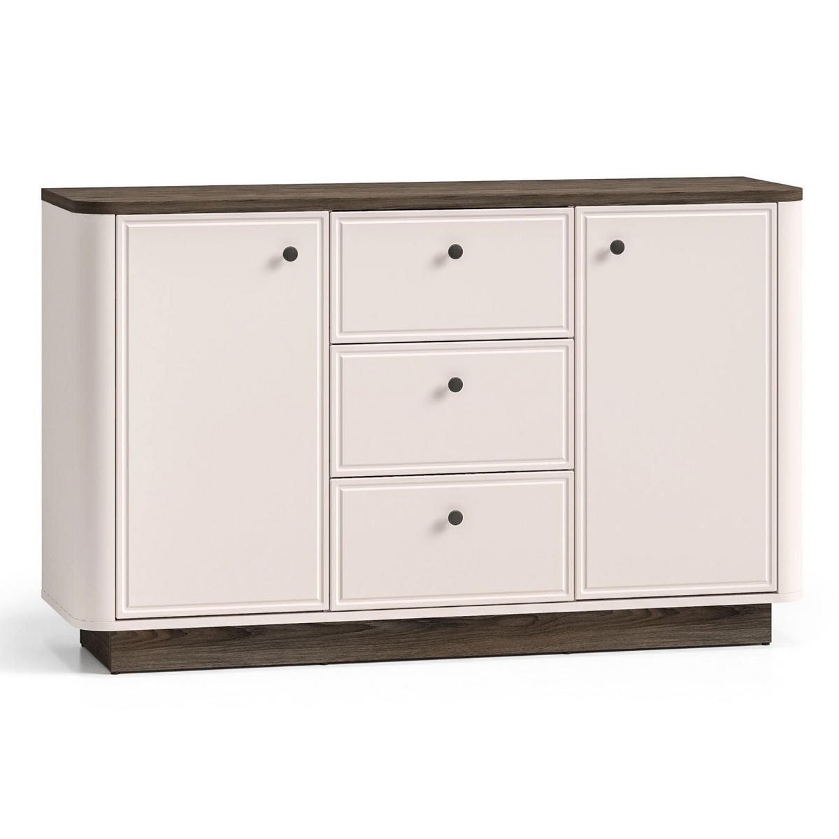 KOMODA Vilavio kašmír/dekor dub tmavý 138 cm - tmavě hnědá/šedohnědá, kov/kompozitní dřevo (138/85/40cm) - Selsey
