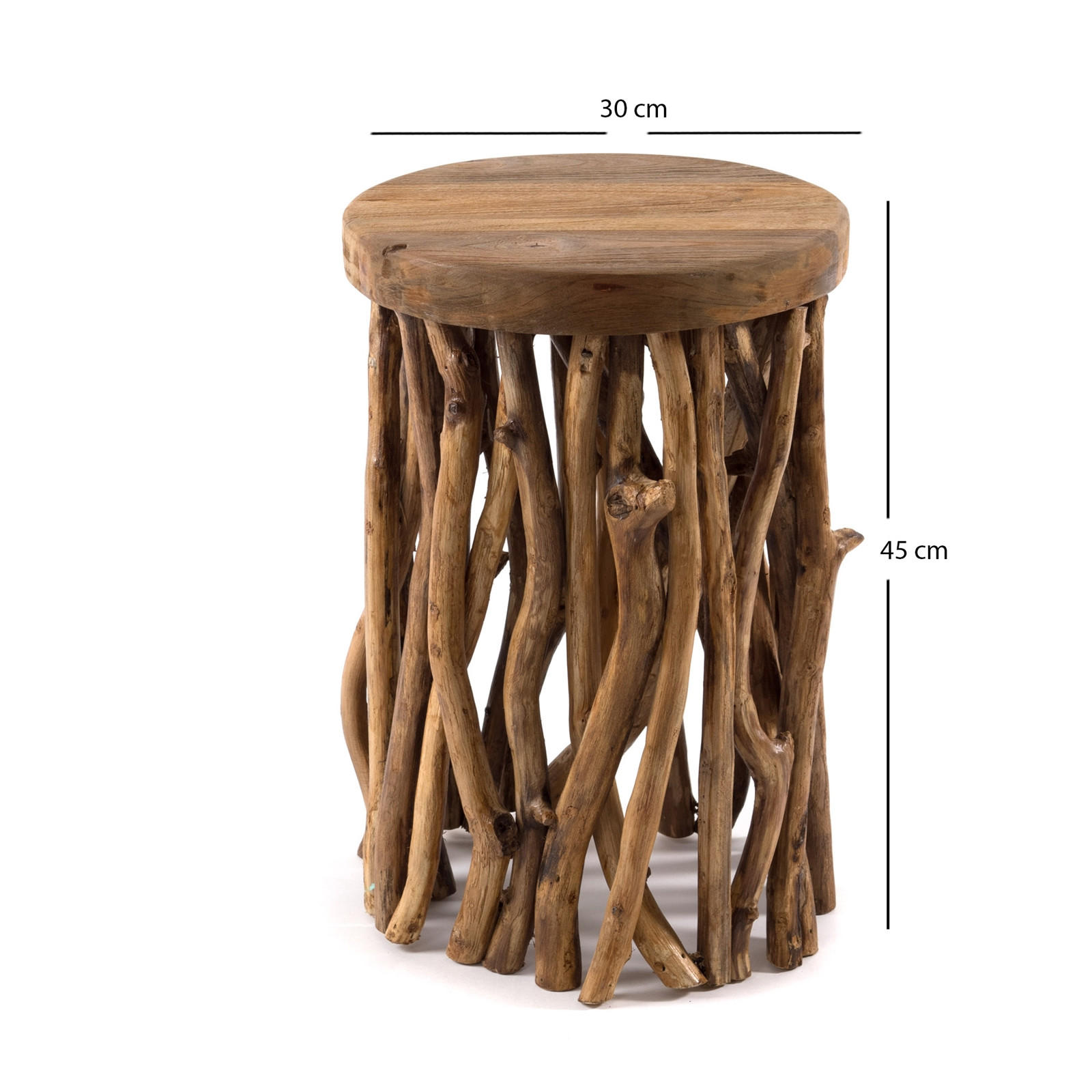 BEISTELLTISCH Woods 45 Mahagoni Massivholz, rund naturfarben - Naturfarben, Holz (30/30/45cm) - DESIGN DELIGHTS