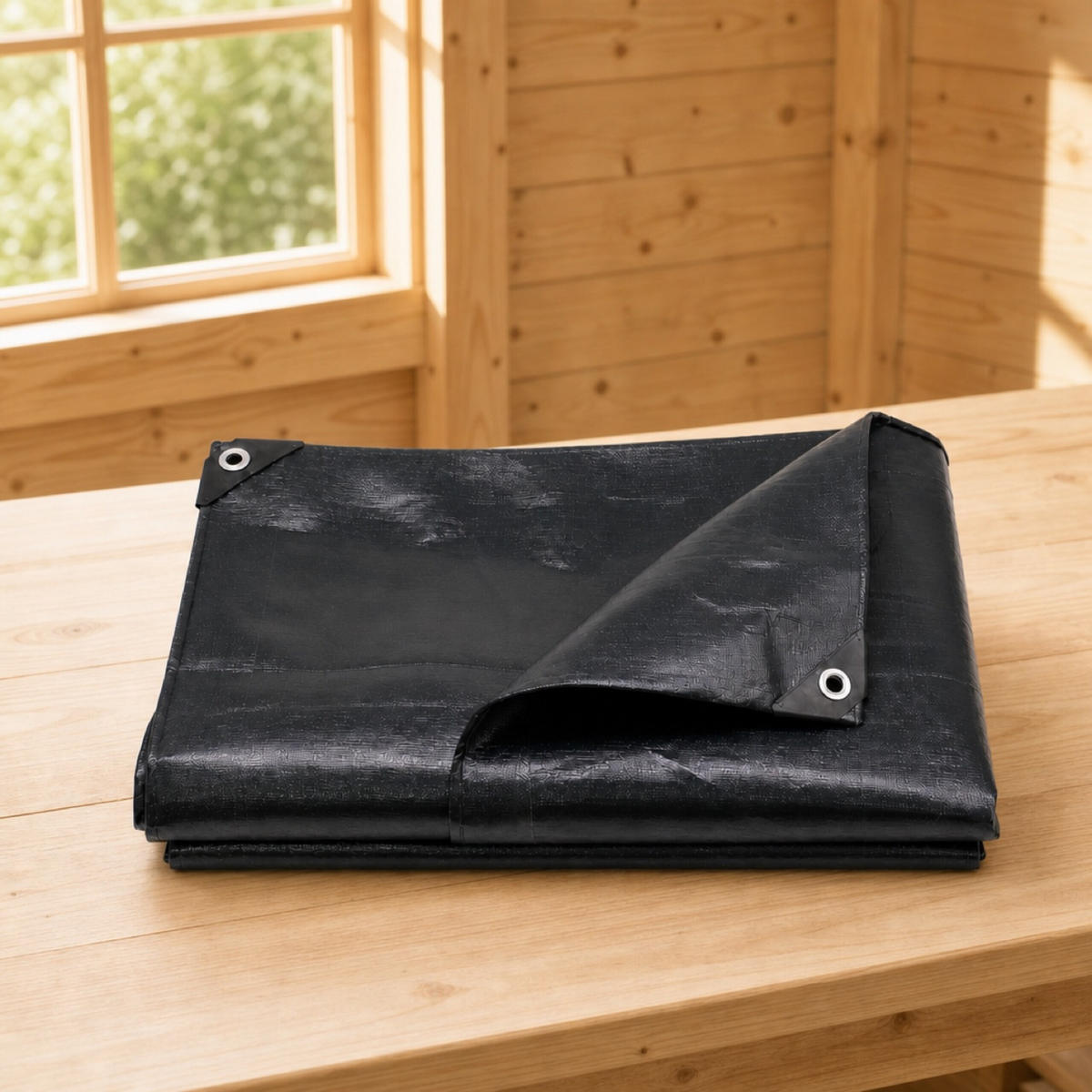 ABDECKPLANE Schwarz wasserdicht 2x3 m - Schwarz, Kunststoff (300/200/0.1cm) - Relaxdays