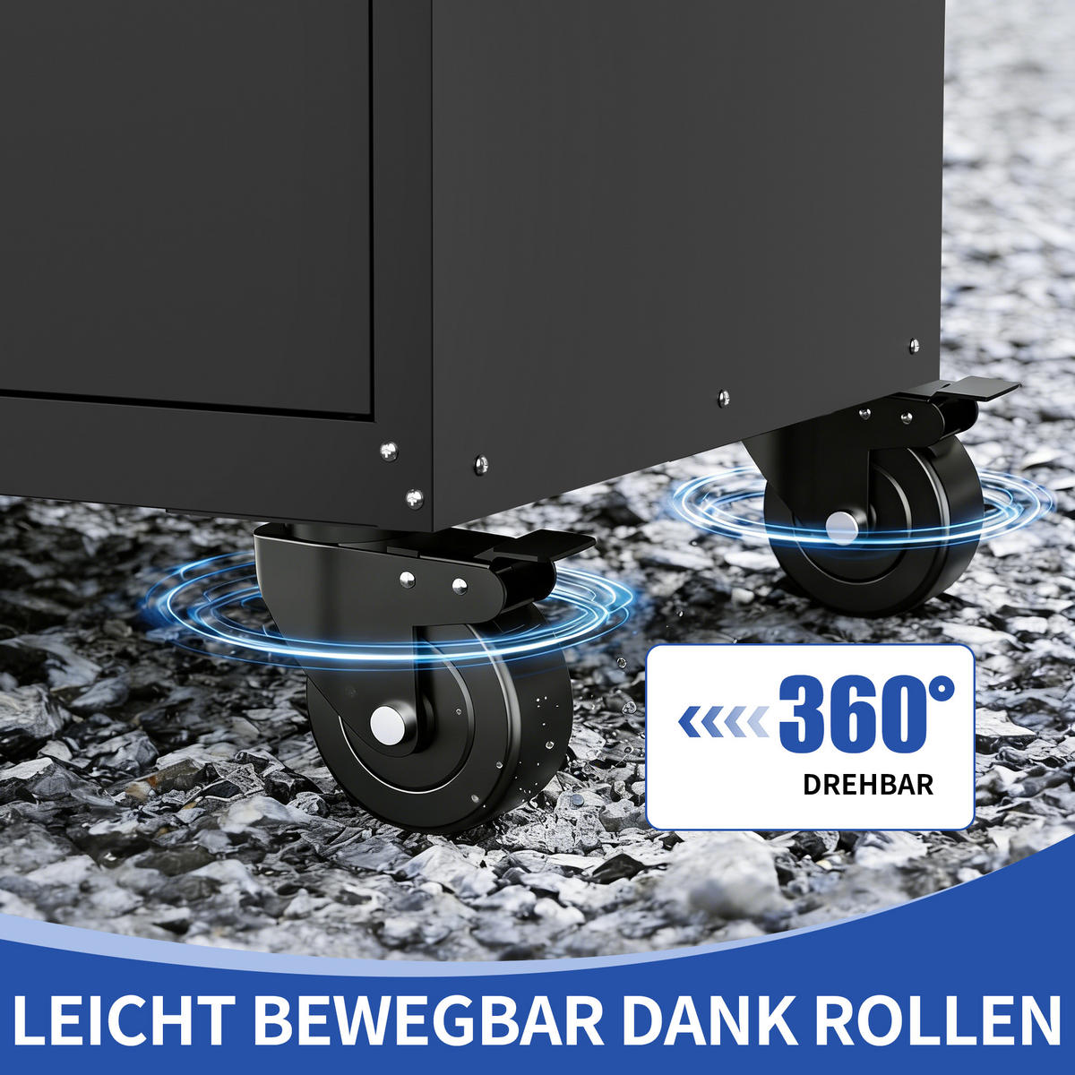 KOMBIKOMMODE – 6 Schubladen, 87,3 cm (H) × 75 cm (B) × 42 cm (T) - Schwarz, Metall (42/87.3/75cm) - DCA