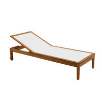 SONNENLIEGE Weiß Massivholz NAVEEN - Weiß, Holz (75/100/195cm) - Miliboo