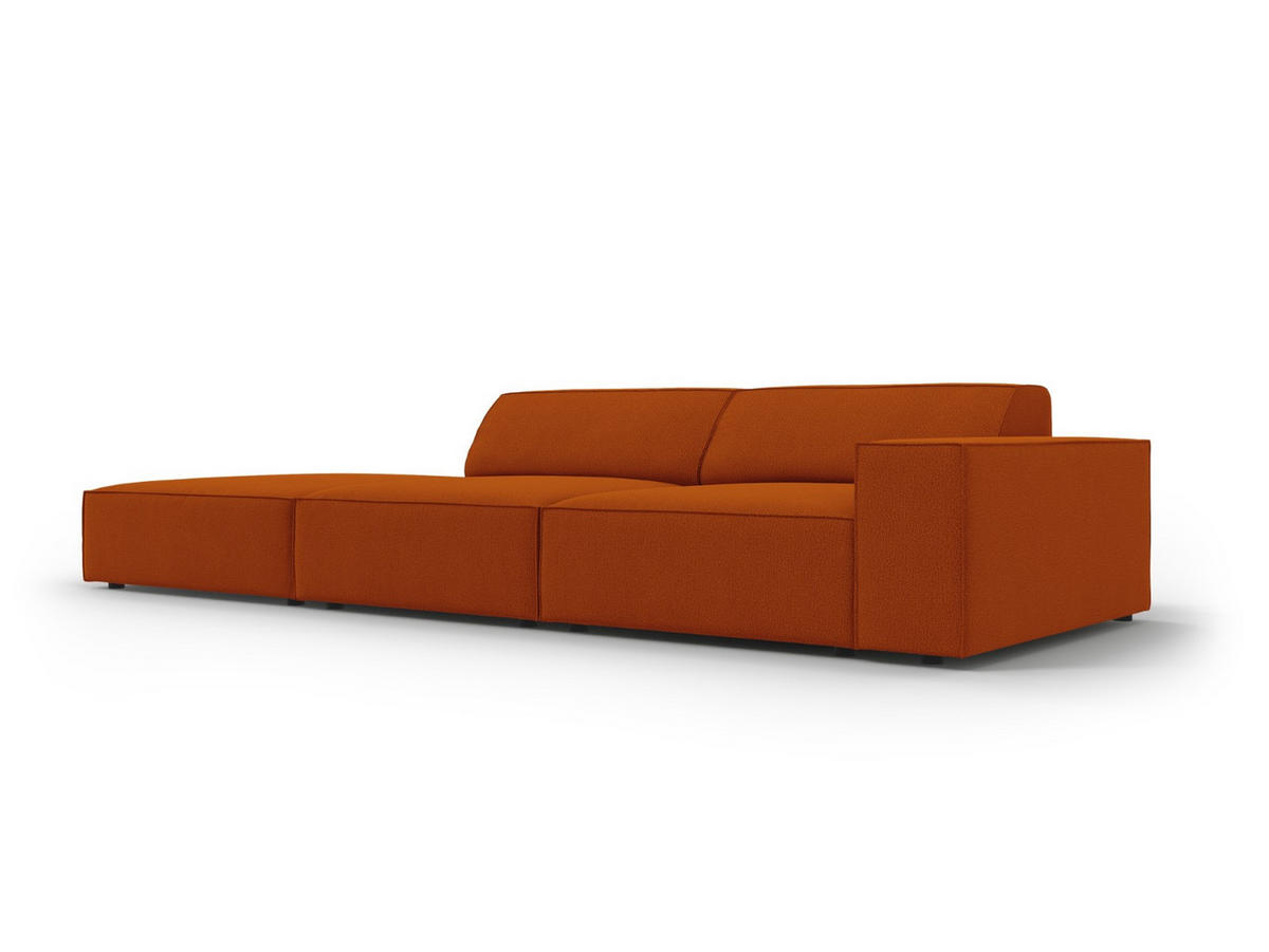 SOFA Jodie aus strukturiertem Stoff terrakotta 3 Sitzplätze - Terra cotta, Textil (102/70/262cm) - Micadoni