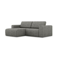 ECKSOFA Links Strukturstoff Stoff Grau - Dunkelgrau/Beige, Kunststoff/Textil (167/224cm) - Makamii