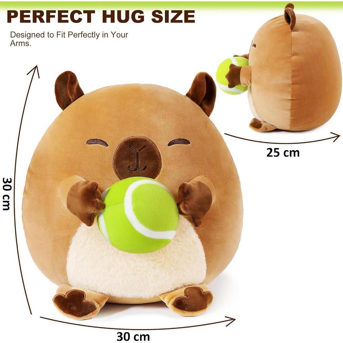 PLÜSCHTIER Capybara mit Tennis 35 cm - Braun, Textil (30/30cm)