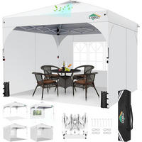 GARTENPAVILLON 3x3m Wasserdicht mit Seitenwänden Weiß - Weiß, Textil (300.2/265.2/300.2cm)