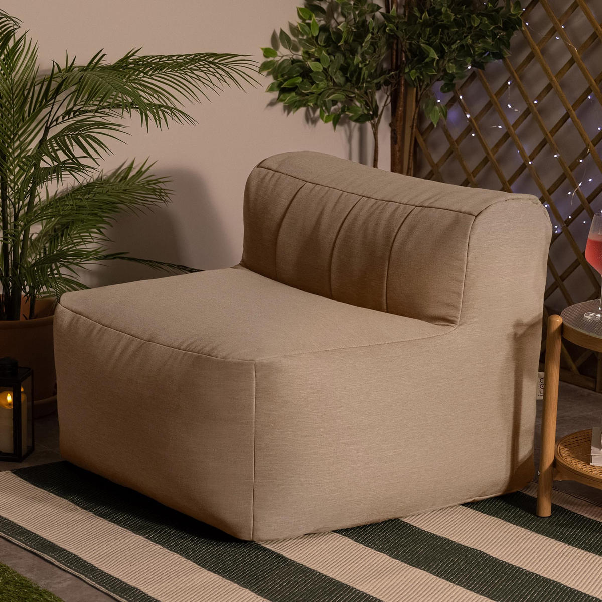 SITZSACK-SOFA Sessel - Beige, Textil (95/68/100cm) - icon