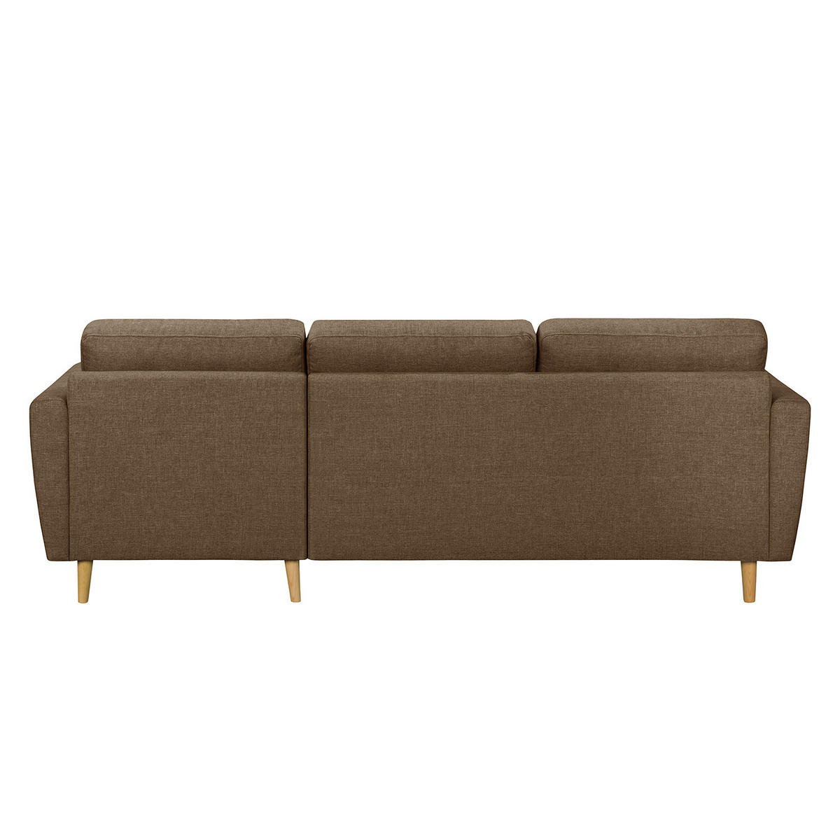 ECKSOFA mit Longchair - Hellbraun, Holz/Textil (233/148cm) - home24