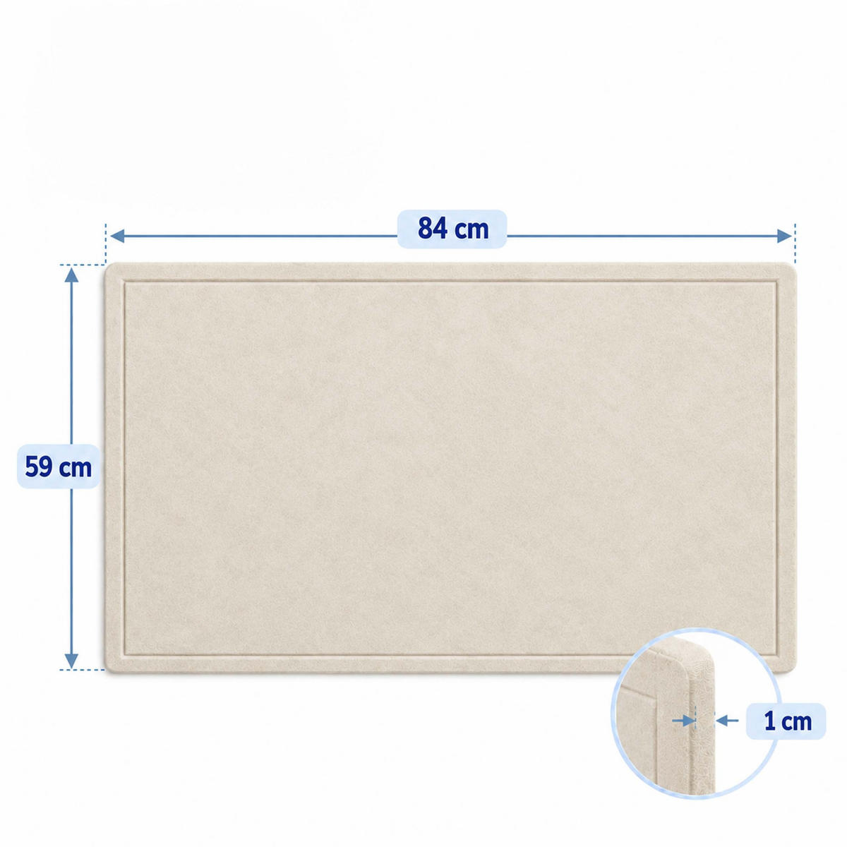 PINNWAND Creme Filz faltbar 84x59 cm - Creme, Textil (59/84/1cm) - Relaxdays