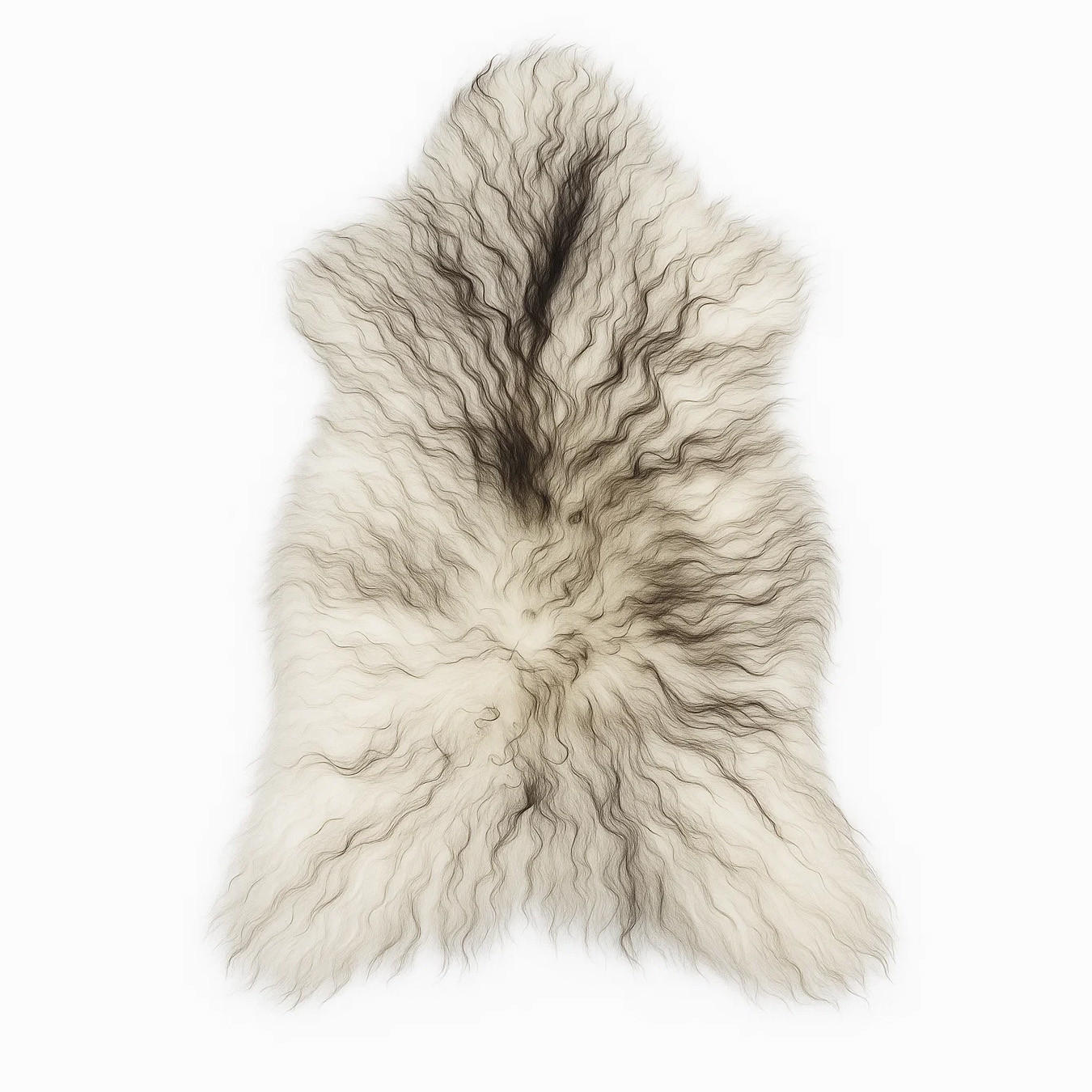 SCHAFFELL Island Lammfell dunkel geflammt 100/110 cm - Schwarz/Weiß, Fell (60/110cm) - Provellus