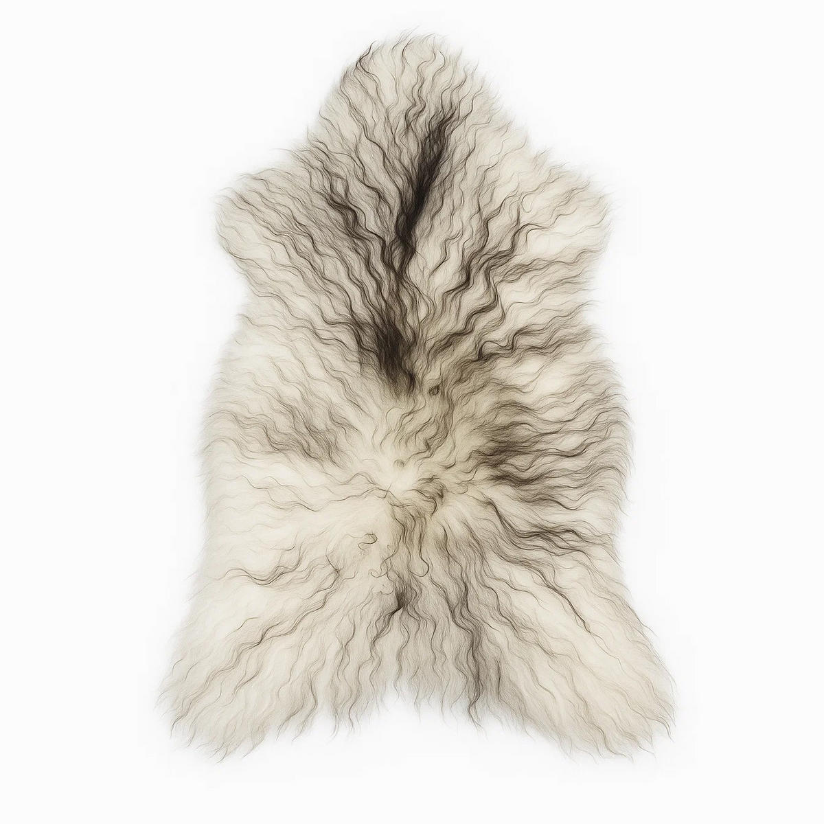 SCHAFFELL Island Lammfell dunkel geflammt 100/110 cm - Schwarz/Weiß, Fell (60/110cm) - Provellus