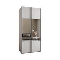 SCHWEBETÜRENSCHRANK 245,5/120/64 2-türig - Schwarz/Weiß, Holz/Metall (120/245/64cm) - Abiks Möbel
