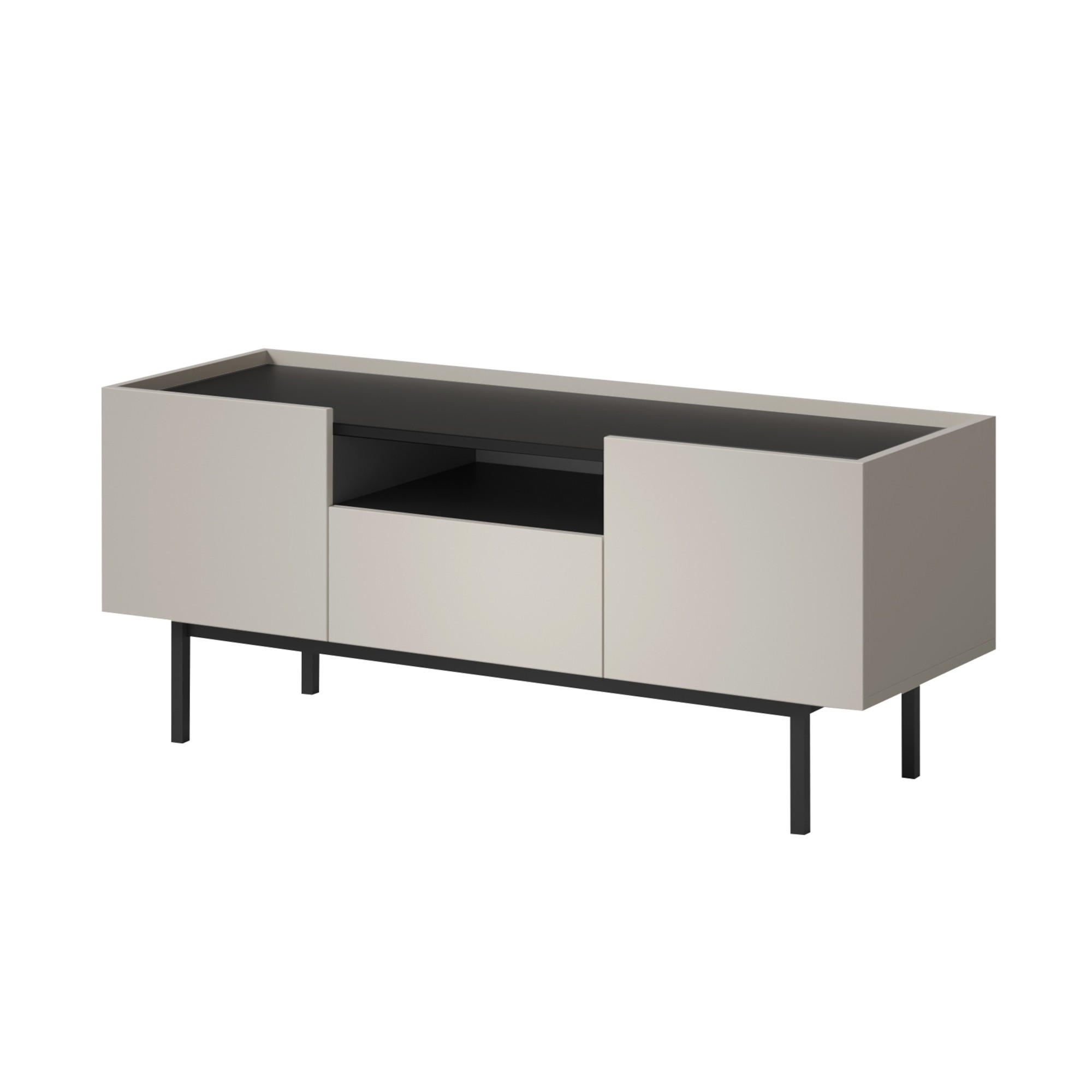 TV-LOWBOARD Noel 120 Kaschmir/ Schwarz (stehend) - Kaschmir/Schwarz, Holzwerkstoff/Metall (120/50/42cm) - mzm24