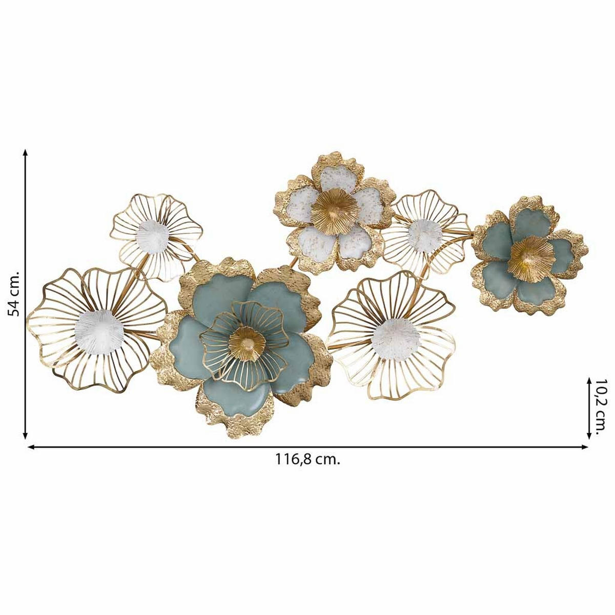 WANDDEKO-OBJEKT aus Metall, 117x54x10cm - Multicolor, Metall (116.8/10.2/54cm) - Wanderlust