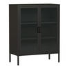 VITRINE Fauske - Schwarz, Metall (80/101.5/40cm) - [en.casa]