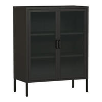 VITRINE Fauske - Schwarz, Metall (80/101.5/40cm) - [en.casa]
