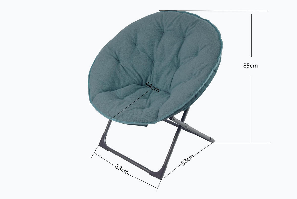 KRESLO z látky a kovu, modré, skladacie,53/58/85 cm - modrá, textil (53/85/58cm) - BEAOK