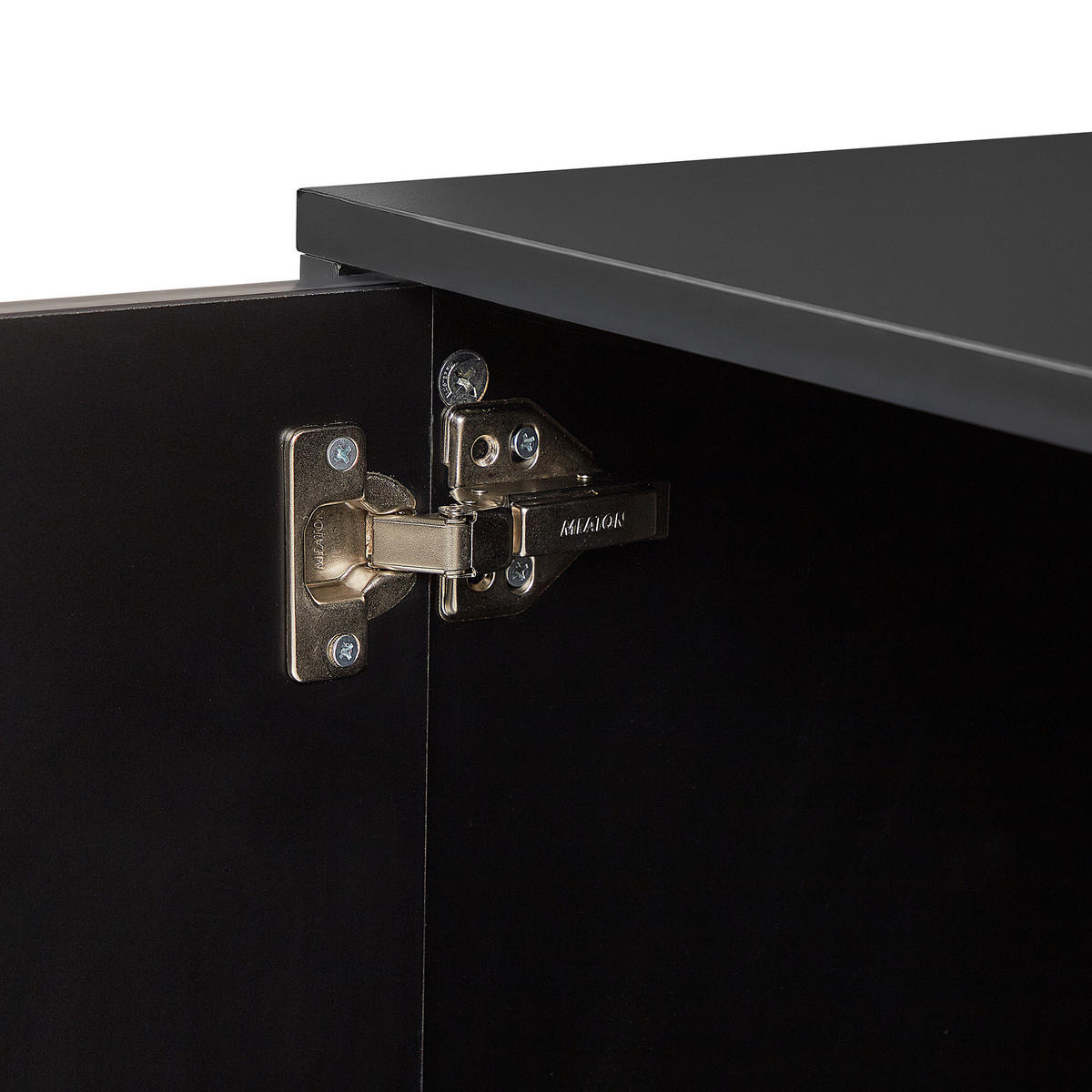 TV-MÖBEL Schwarz, Gold INDIO 40/166/57 cm - Schwarz, Holzwerkstoff (166/57/40cm) - Beliani