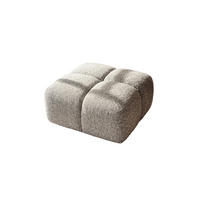 HOCKER, Pouf, Chenille Stoff Puente, Beige, Averro - Beige, Holz (88/42/88cm) - Kaiser Möbel