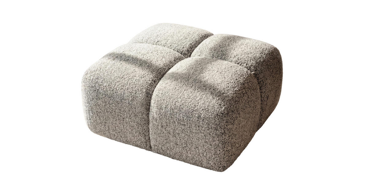 HOCKER, Pouf, Chenille Stoff Puente, Beige, Averro - Beige, Holz (88/42/88cm) - Kaiser Möbel