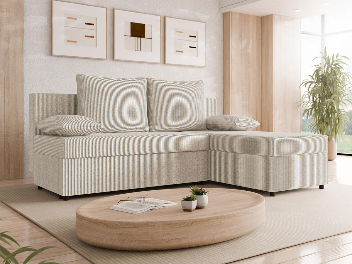 ECKSOFA Maxi - Schwarz/Grau, Holz/Kunststoff (197/145cm) - MIRJAN24