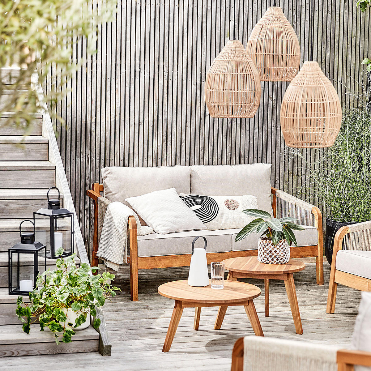 BEISTELLTISCH Rope Island - Braun, Holz (50/50/38cm) - BUTLERS