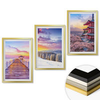 WANDBILDER 3er Set - 40x60 cm Goldrahmen - Romantische Himmelslandschaften - Goldfarben, Kunststoff (40/60cm) - ArtPrintCave