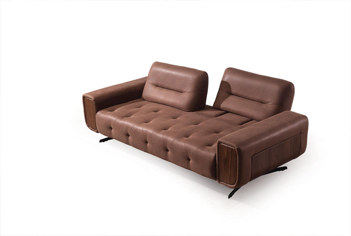 SOFA Hamilton 2-Sitzer BRAUN - Braun, Textil/Metall (200/82/100cm)