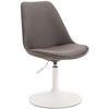 DREHSTUHL Stoff dunkelgrau - Dunkelgrau/Weiß, Textil/Metall (48/76/57cm) - CLP