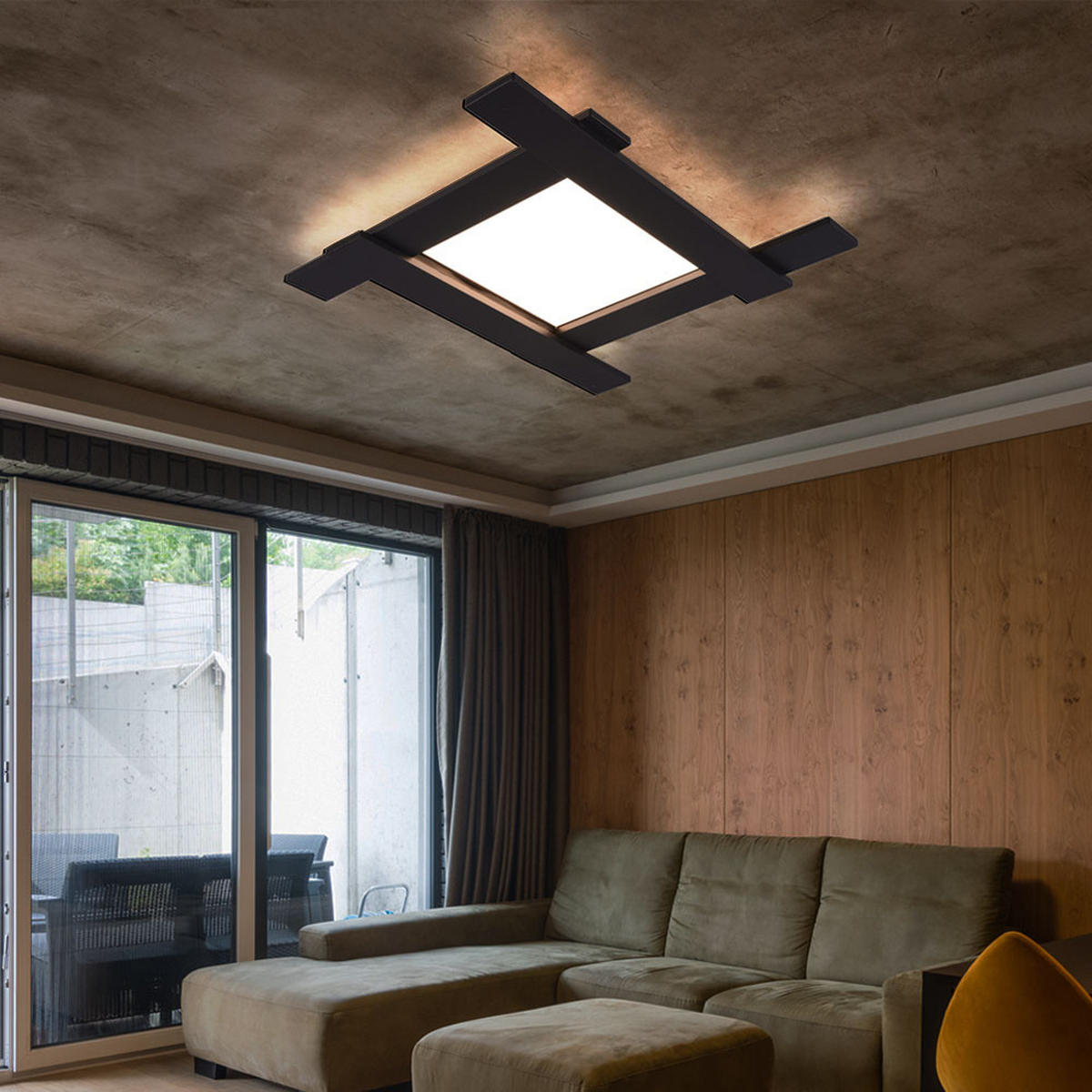 LED DECKENLEUCHTE Belfast Schwarz Matt - Schwarz, Metall (59/59/6cm)