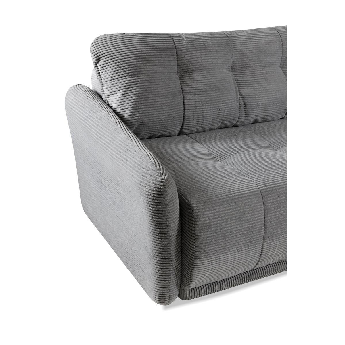 ECKSOFA Omron Dunkelgrau, universal Schlafsofa - Dunkelgrau, Holzwerkstoff/Textil (248/180cm) - Bettso