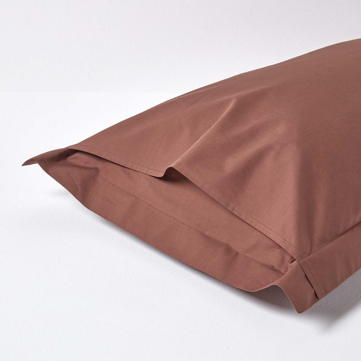 KISSENBEZUG Perkal mit Stehsaum, Fadendichte 200 - Braun, Textil (48/74cm) - Homescapes