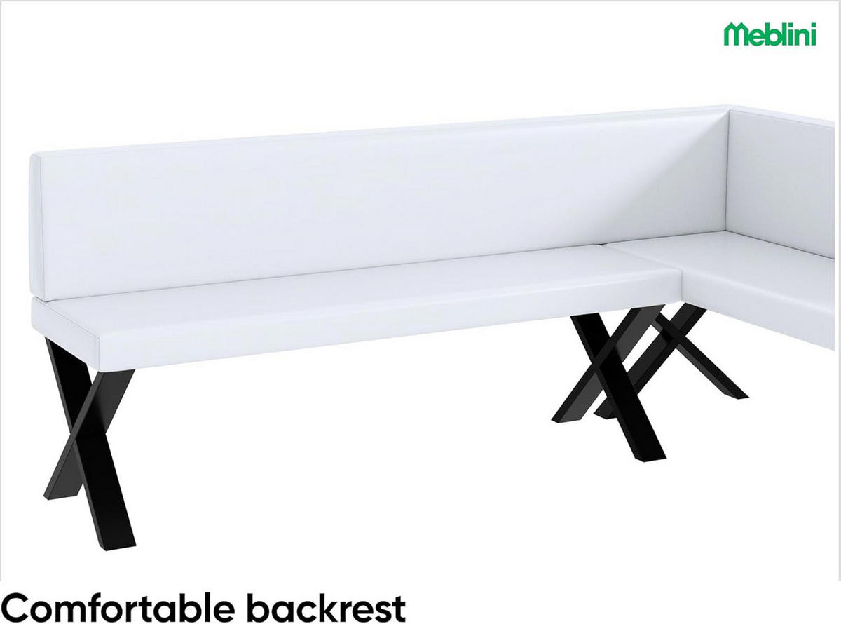 ECKBANK TONI_X - Weiß, Leder (142/196cm) - Meblini