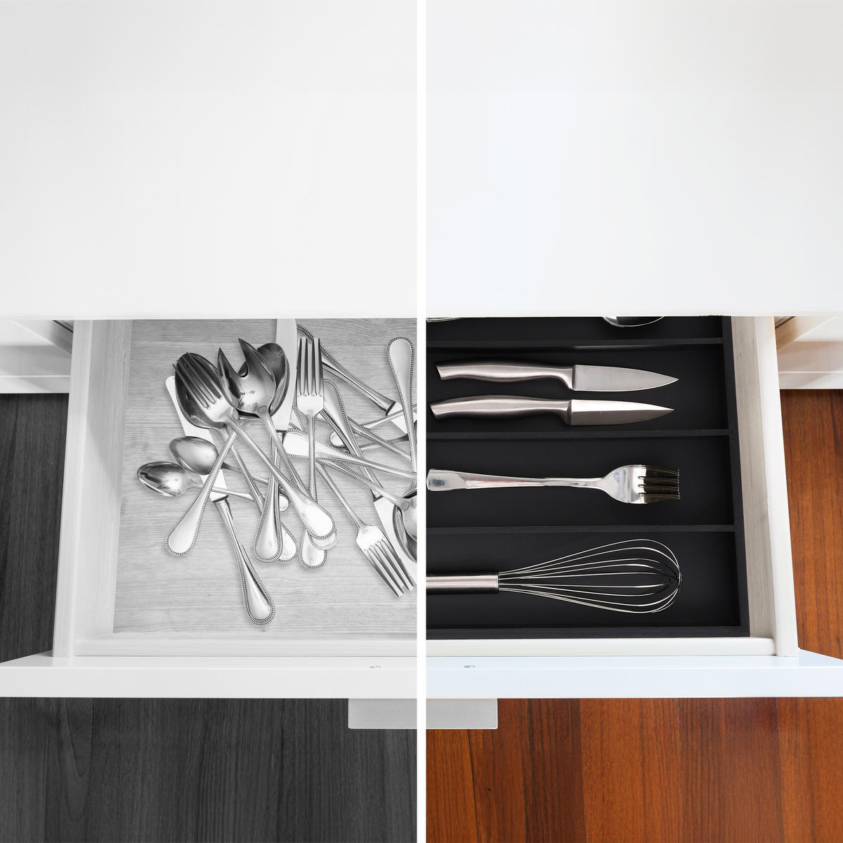 BESTECKKASTEN - Schwarz, Holz/Holzwerkstoff (34/5/30cm) - Relaxdays