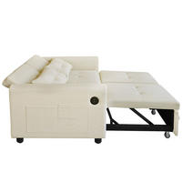 SOFABETT 142/85/83 cm Beige - Beige, Textil (85/83/142cm)