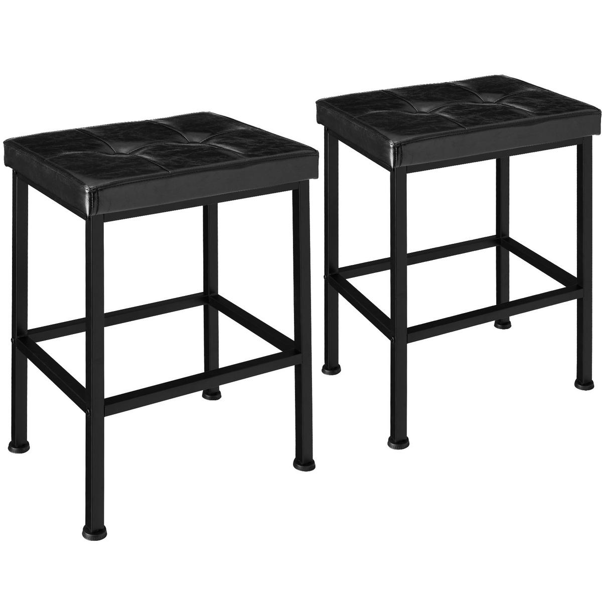 BARHOCKER 2er Set Bodie,Sitzhöhe 62 cm,schwarz - Schwarz, Holzwerkstoff (30/62/40cm) - tectake