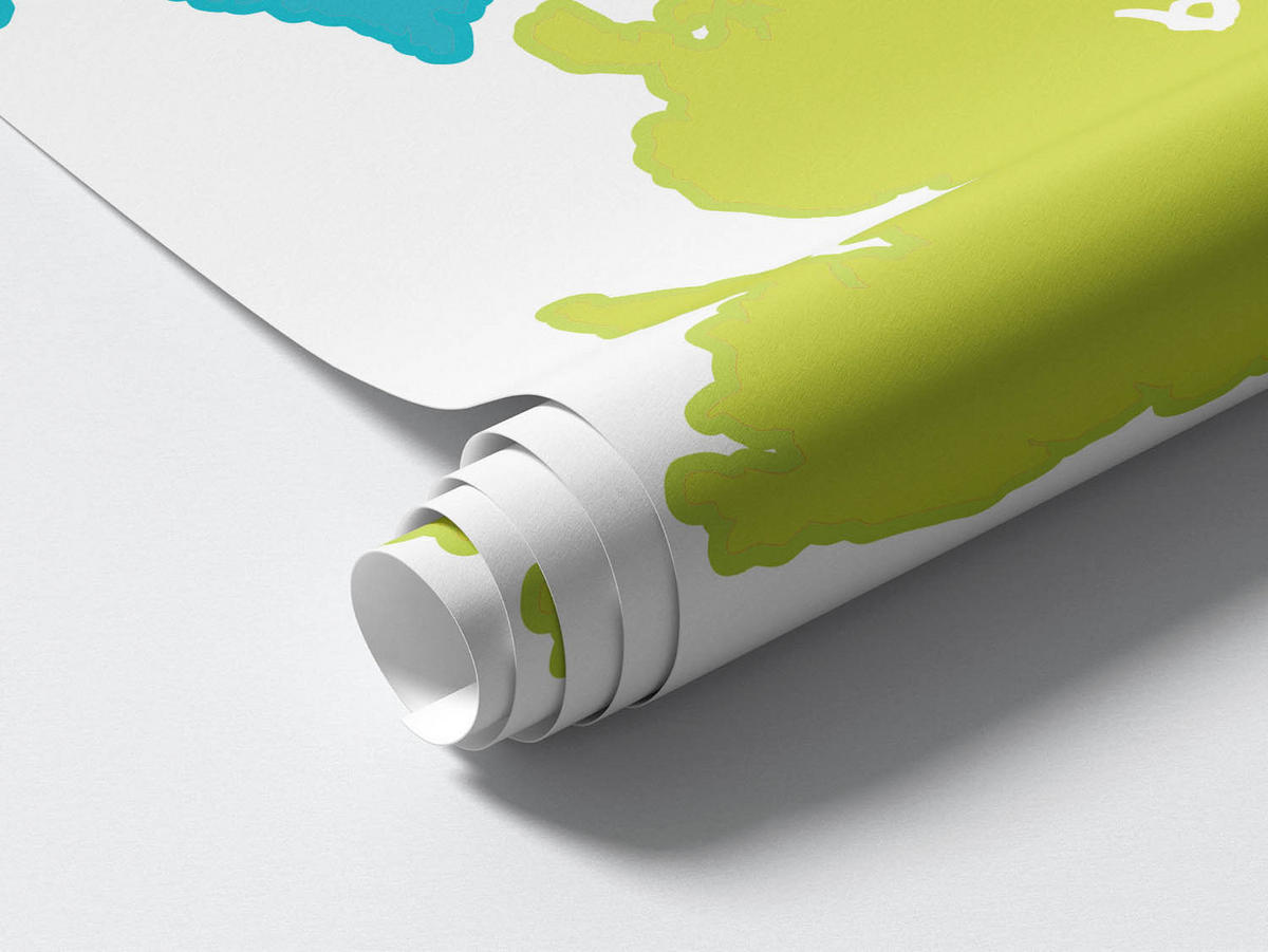 WANDAUFKLEBER 130x188cm - Weltkarte - Multicolor, Kunststoff (130/188/0.1cm) - Wallfluent