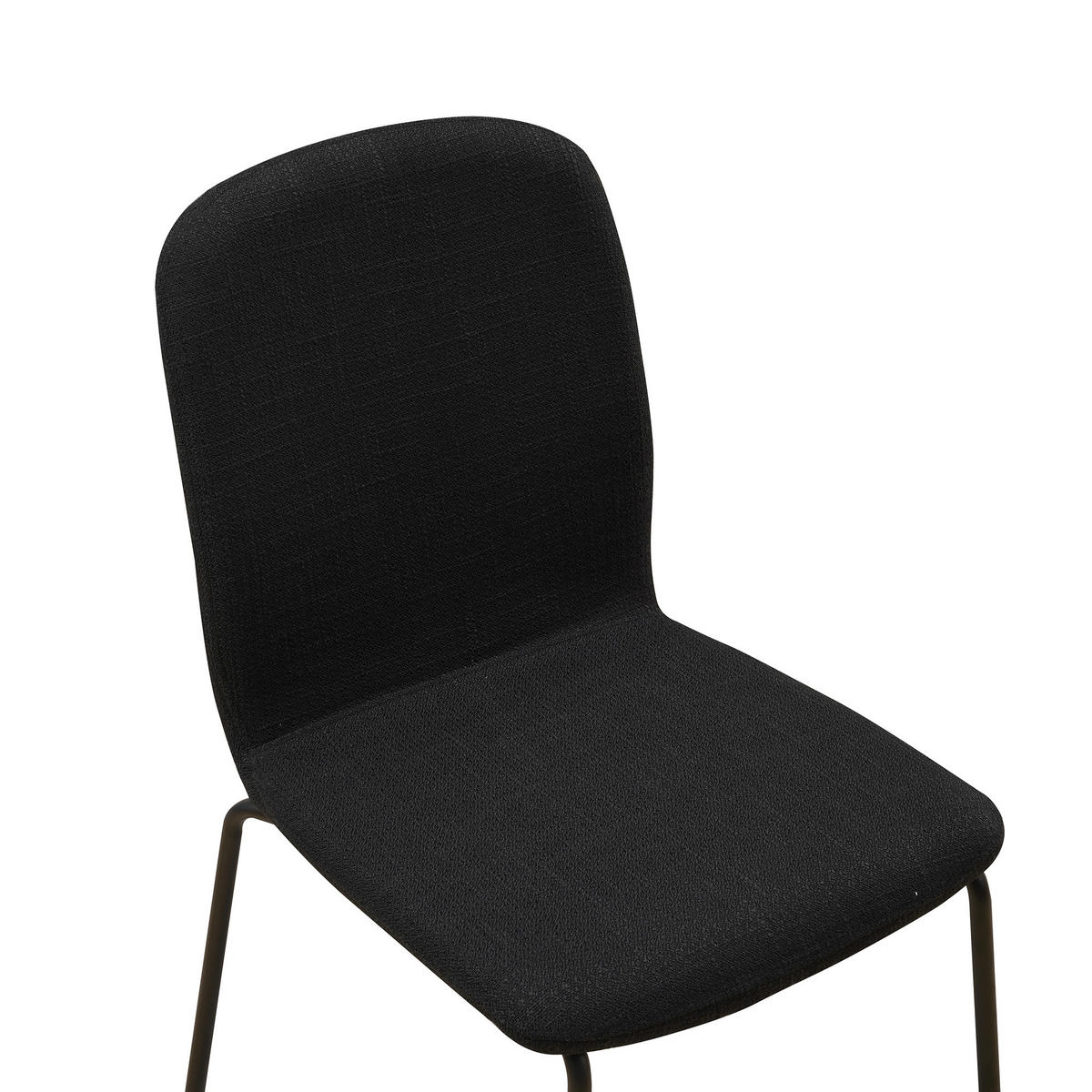 STUHL ENNA Stoffbezug Metallbeine 4er Set Schwarz - Schwarz, Textil/Metall (50/85/58cm) - Albatros